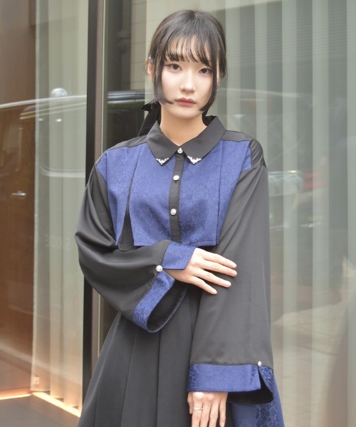 axes femme(アクシーズファム)の「【セットアップ対応】ジャカードブラウス(シャツ/ブラウス・レディース・ネイビー/ワイン/ダークグリーン・FREE)」の15枚目の写真