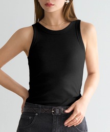 BAMBI WATER（バンビウォーター）の「【特許取得】360°きれい見え 1枚でお出かけできる カップ付き アメスリタンクトップ リブ アメリカンスリーブ ブラトップ チラ見えしないカップ付きタンク 2026SS（タンクトップ）」