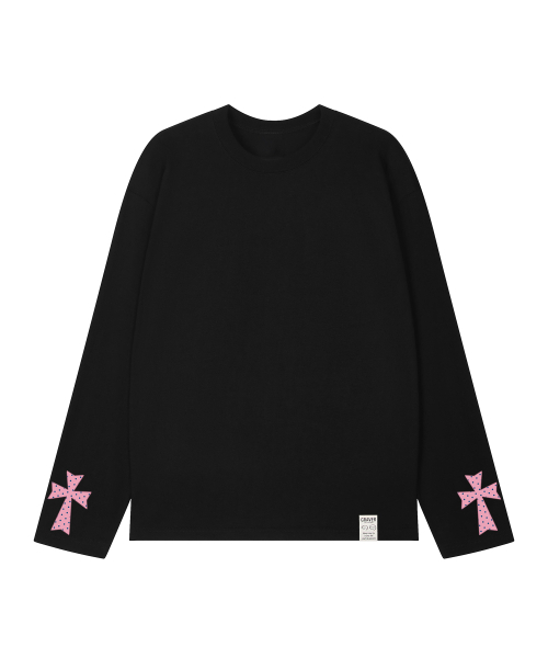 GRAVER（グレーバー）の「[ユニセックス]ドットクロスグレイブ ロングスリーブ 3カラー（Tシャツ/カットソー・レディース・チャコールグレー/ブラック/ホワイト・MEDIUM/LARGE）」の7枚目の写真