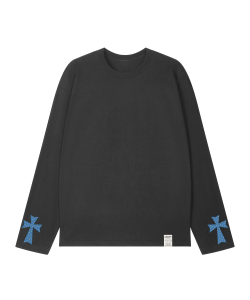 GRAVER（グレーバー）の「[ユニセックス]ドットクロスグレイブ ロングスリーブ 3カラー（Tシャツ/カットソー・レディース・チャコールグレー/ブラック/ホワイト・MEDIUM/LARGE）」の8枚目の写真
