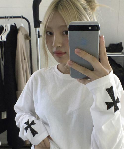 GRAVER（グレーバー）の「[ユニセックス]ドットクロスグレイブ ロングスリーブ 3カラー（Tシャツ/カットソー・レディース・チャコールグレー/ブラック/ホワイト・MEDIUM/LARGE）」の18枚目の写真