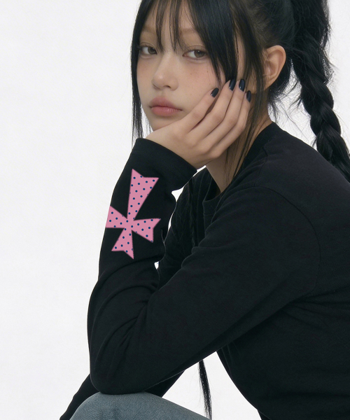 GRAVER（グレーバー）の「[ユニセックス]ドットクロスグレイブ ロングスリーブ 3カラー（Tシャツ/カットソー・レディース・チャコールグレー/ブラック/ホワイト・MEDIUM/LARGE）」の21枚目の写真