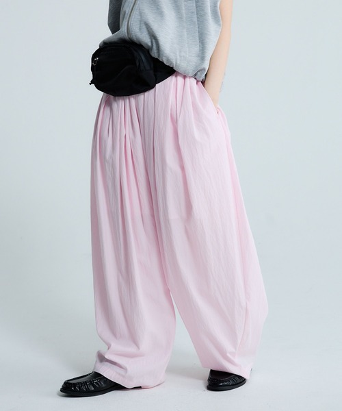 JEANASIS（ジーナシス）の「ボリュームタックバルーンパンツ/663469（カーゴパンツ・レディース・ピンク/ブラック/ホワイト・FREE）」の8枚目の写真