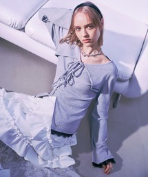 HARE | 【NANA×HARE】レイヤードリボンデザイントップス(Tシャツ/カットソー)