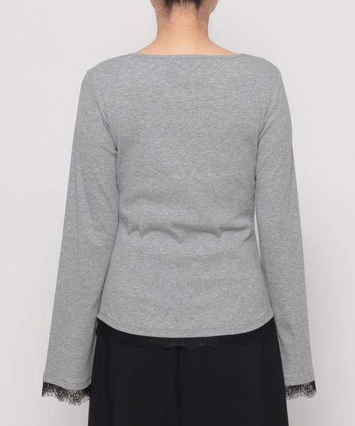 HARE（ハレ）の「【NANA×HARE】レイヤードリボンデザイントップス（Tシャツ/カットソー・レディース・グレー/ブラック・FREE）」の22枚目の写真