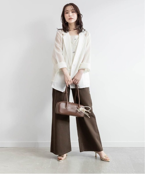 RANDA（ランダ）の「シアーテーラードジャケット（ブルゾン・レディース・ブラック/ブラウン/ホワイト・0/1）」の4枚目の写真