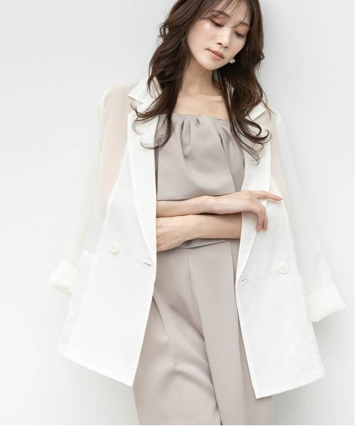 RANDA（ランダ）の「シアーテーラードジャケット（ブルゾン・レディース・ブラック/ブラウン/ホワイト・0/1）」の8枚目の写真