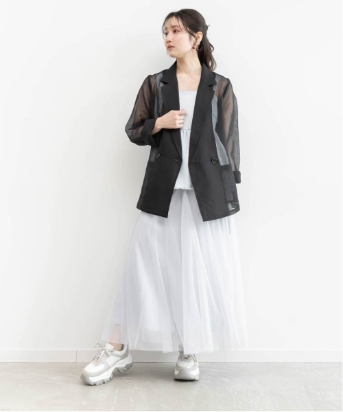 RANDA（ランダ）の「シアーテーラードジャケット（ブルゾン・レディース・ブラック/ブラウン/ホワイト・0/1）」の11枚目の写真