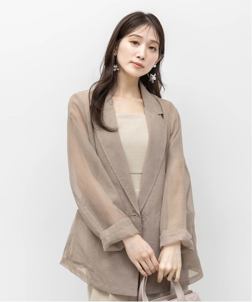 RANDA（ランダ）の「シアーテーラードジャケット（ブルゾン・レディース・ブラック/ブラウン/ホワイト・0/1）」の16枚目の写真