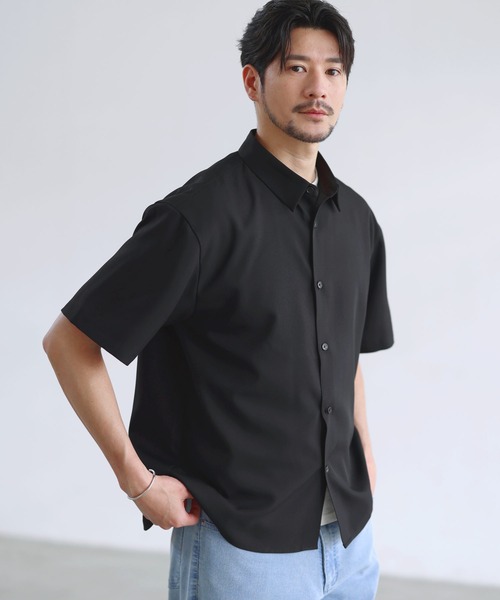 SPU(スプ)の「【セットアップ対応】【防シワ・防ピリング・接触冷感】機能性素材テックリネン半袖レギュラーカラーシャツ(シャツ/ブラウス・メンズ・ブラック/ナチュラル/ネイビー/チャコール・XL/L/M/S)」の21枚目の写真