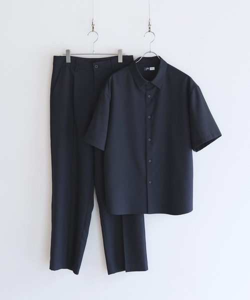 SPU(スプ)の「【セットアップ対応】【防シワ・防ピリング・接触冷感】機能性素材テックリネン半袖レギュラーカラーシャツ(シャツ/ブラウス・メンズ・ブラック/ナチュラル/ネイビー/チャコール・XL/L/M/S)」の9枚目の写真