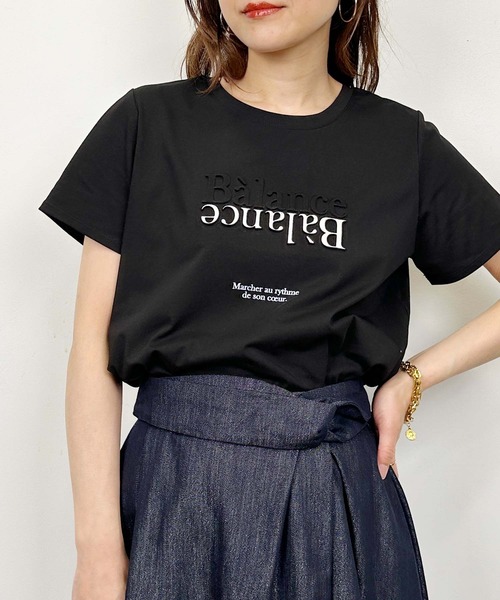 Lo-Fi(ローファイ)の「【WEB限定】エンボス箔プリントTシャツ(Tシャツ/カットソー・レディース・ブラック/カーキ/オフホワイト・M)」の13枚目の写真