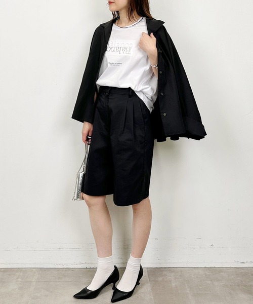 Lo-Fi(ローファイ)の「【WEB限定】エンボス箔プリントTシャツ(Tシャツ/カットソー・レディース・ブラック/カーキ/オフホワイト・M)」の12枚目の写真