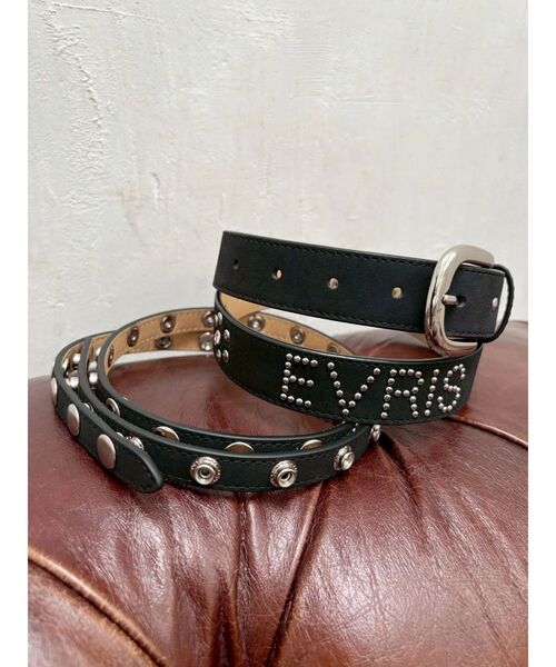 EVRIS（エヴリス）の「オリジナルロゴスタッズベルト（ベルト・レディース・ブラック/ホワイト・FREE）」の2枚目の写真