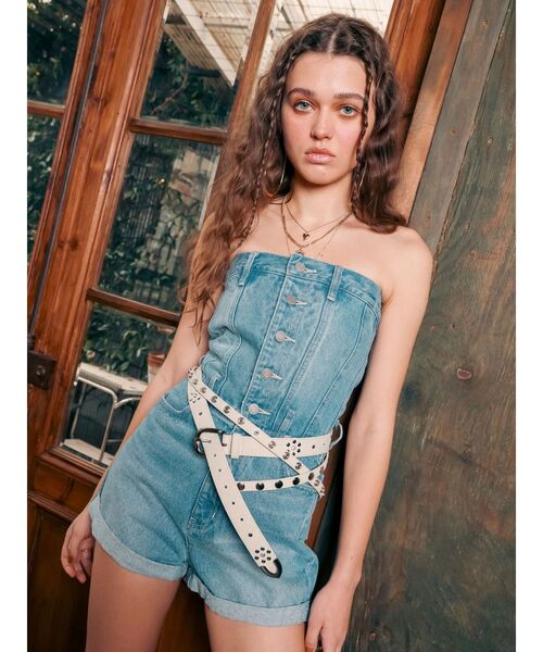 EVRIS（エヴリス）の「オリジナルロゴスタッズベルト（ベルト・レディース・ブラック/ホワイト・FREE）」の6枚目の写真