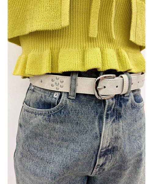 EVRIS（エヴリス）の「オリジナルロゴスタッズベルト（ベルト・レディース・ブラック/ホワイト・FREE）」の20枚目の写真