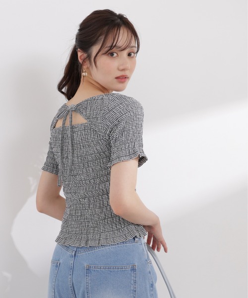 PROPORTION BODY DRESSING（プロポーションボディドレッシング）の「バックオープンシャーリングトップス / 1216160401（Tシャツ/カットソー・レディース・ピンク/ブラック/ブラック系その他・FREE）」の4枚目の写真