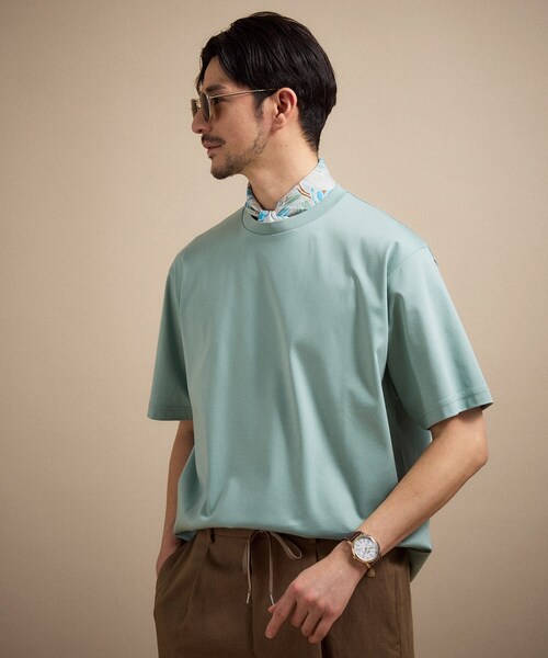 TAKEO KIKUCHI（タケオキクチ）の「【接触冷感】アイスクリアコットン Tシャツ（Tシャツ/カットソー・メンズ・グリーン系/ブラウン系その他/ブラック/レンガ/ネイビー系6/ライトグレー/ホワイト・03/05/02/04/01）」の5枚目の写真
