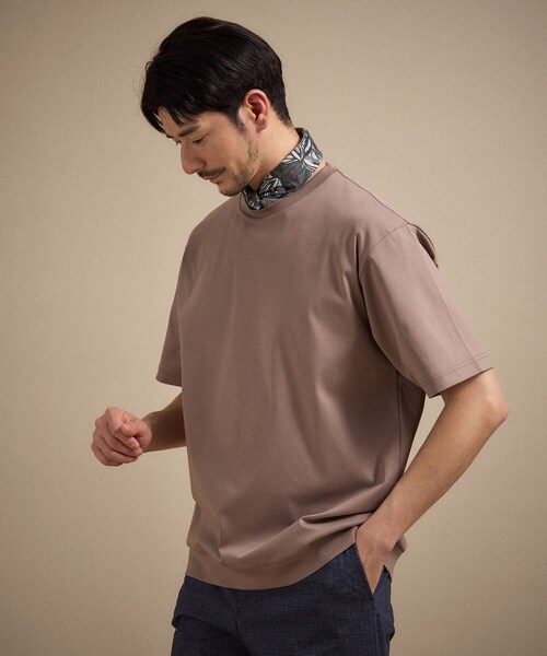 TAKEO KIKUCHI（タケオキクチ）の「【接触冷感】アイスクリアコットン Tシャツ（Tシャツ/カットソー・メンズ・グリーン系/ブラウン系その他/ブラック/レンガ/ネイビー系6/ライトグレー/ホワイト・03/05/02/04/01）」の4枚目の写真