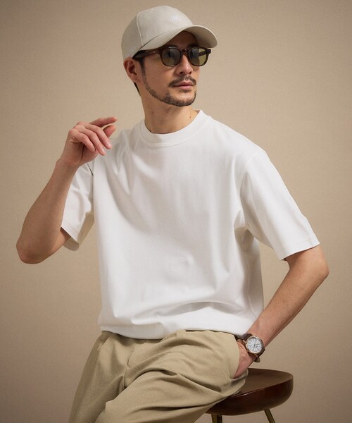 TAKEO KIKUCHI（タケオキクチ）の「【接触冷感】アイスクリアコットン Tシャツ（Tシャツ/カットソー・メンズ・グリーン系/ブラウン系その他/ブラック/レンガ/ネイビー系6/ライトグレー/ホワイト・03/05/02/04/01）」の11枚目の写真