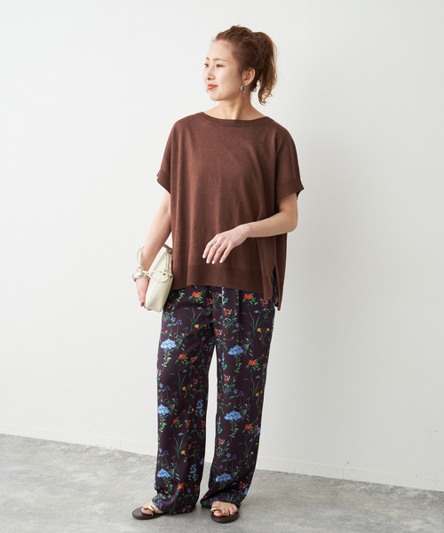 Spick & Span(スピックアンドスパン)の「《手洗い可》リネン天竺フレンチプルオーバー(ニット/セーター・レディース・ベージュ/ブラウン/ブルー・FREE)」の13枚目の写真