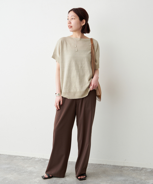 Spick & Span(スピックアンドスパン)の「《手洗い可》リネン天竺フレンチプルオーバー(ニット/セーター・レディース・ベージュ/ブラウン/ブルー・FREE)」の15枚目の写真