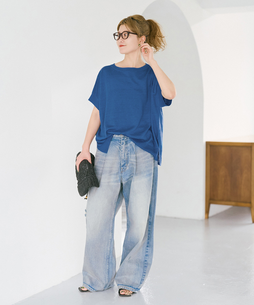 Spick & Span(スピックアンドスパン)の「《手洗い可》リネン天竺フレンチプルオーバー(ニット/セーター・レディース・ベージュ/ブラウン/ブルー・FREE)」の16枚目の写真