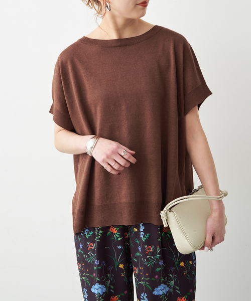 Spick & Span(スピックアンドスパン)の「《手洗い可》リネン天竺フレンチプルオーバー(ニット/セーター・レディース・ベージュ/ブラウン/ブルー・FREE)」の17枚目の写真