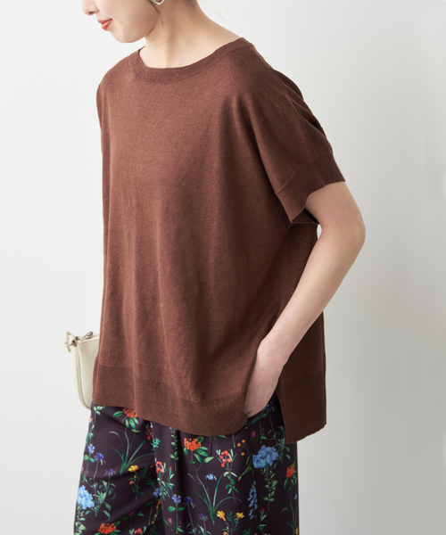 Spick & Span(スピックアンドスパン)の「《手洗い可》リネン天竺フレンチプルオーバー(ニット/セーター・レディース・ベージュ/ブラウン/ブルー・FREE)」の18枚目の写真