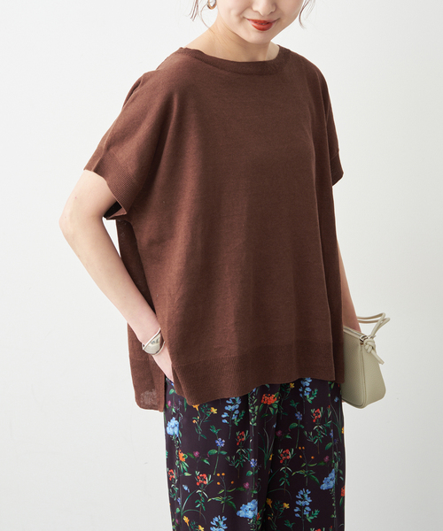 Spick & Span(スピックアンドスパン)の「《手洗い可》リネン天竺フレンチプルオーバー(ニット/セーター・レディース・ベージュ/ブラウン/ブルー・FREE)」の19枚目の写真