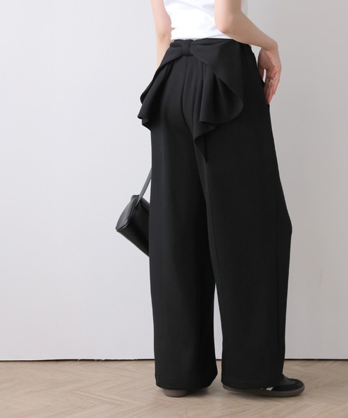 AMELY(エミリー)の「バックリボン スウェットパンツ(スウェットパンツ・レディース・グレー/ブラック・フリー)」の2枚目の写真