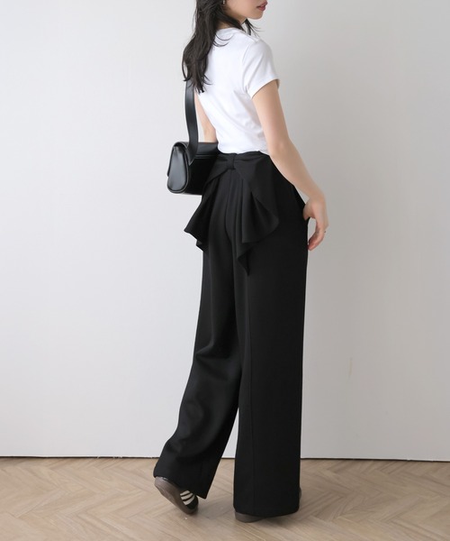 AMELY(エミリー)の「バックリボン スウェットパンツ(スウェットパンツ・レディース・グレー/ブラック・フリー)」の5枚目の写真