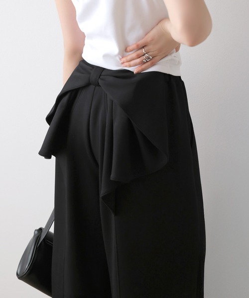 AMELY(エミリー)の「バックリボン スウェットパンツ(スウェットパンツ・レディース・グレー/ブラック・フリー)」の7枚目の写真