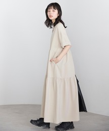 Vネックティアードワンピース