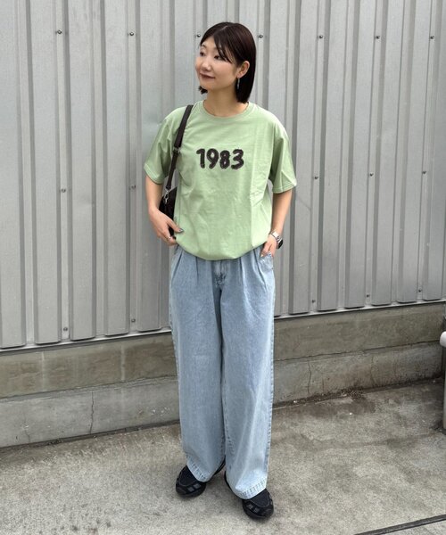 CIAOPANIC TYPY(チャオパニックティピー)の「【WEB限定】【UNISEX】1983アップリケTEE(Tシャツ/カットソー・レディース・グレー/ブルー/グリーン/ネイビー・LARGE/MEDIUM)」の14枚目の写真