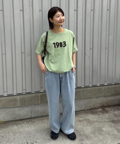 CIAOPANIC TYPY（チャオパニックティピー）の「【WEB限定】【UNISEX】1983アップリケTEE（Tシャツ/カットソー・レディース・グレー/ブルー/グリーン/ネイビー・LARGE/MEDIUM）」の8枚目の写真