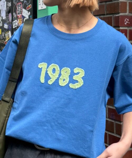 CIAOPANIC TYPY（チャオパニックティピー）の「【WEB限定】【UNISEX】1983アップリケTEE（Tシャツ/カットソー・レディース・グレー/ブルー/グリーン/ネイビー・LARGE/MEDIUM）」の9枚目の写真