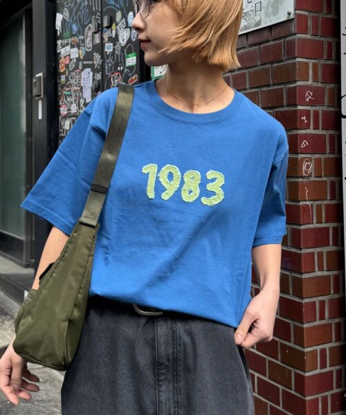 CIAOPANIC TYPY（チャオパニックティピー）の「【WEB限定】【UNISEX】1983アップリケTEE（Tシャツ/カットソー・レディース・グレー/ブルー/グリーン/ネイビー・LARGE/MEDIUM）」の10枚目の写真