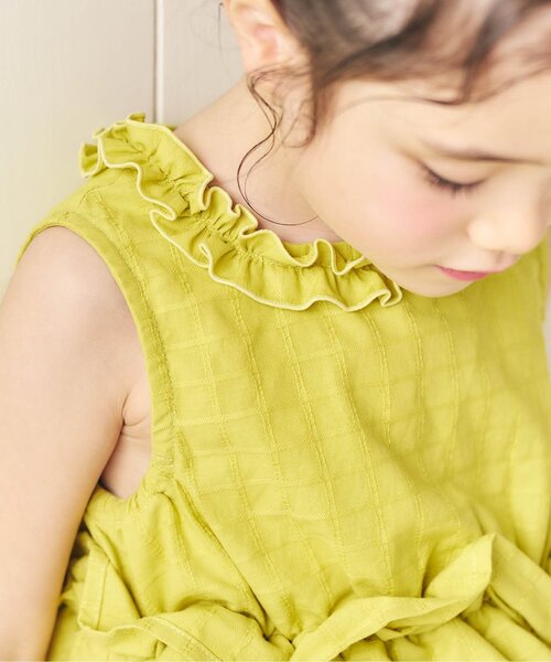 apres les cours（アプレレクール）の「フリルトップス・ラインパンツセットアップ＿アプレレクールマシェリ（セットアップ・キッズ・ブルー/イエロー・90/100/110/120/130/140）」の21枚目の写真