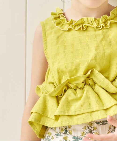 apres les cours（アプレレクール）の「フリルトップス・ラインパンツセットアップ＿アプレレクールマシェリ（セットアップ・キッズ・ブルー/イエロー・90/100/110/120/130/140）」の20枚目の写真
