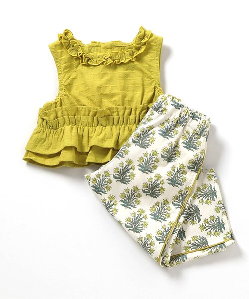 apres les cours（アプレレクール）の「フリルトップス・ラインパンツセットアップ＿アプレレクールマシェリ（セットアップ・キッズ・ブルー/イエロー・90/100/110/120/130/140）」の18枚目の写真