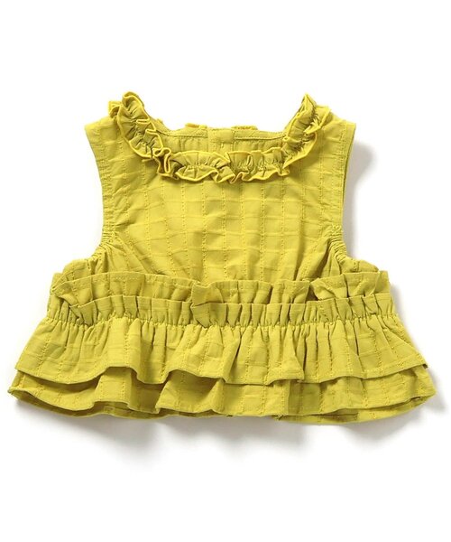 apres les cours（アプレレクール）の「フリルトップス・ラインパンツセットアップ＿アプレレクールマシェリ（セットアップ・キッズ・ブルー/イエロー・90/100/110/120/130/140）」の10枚目の写真