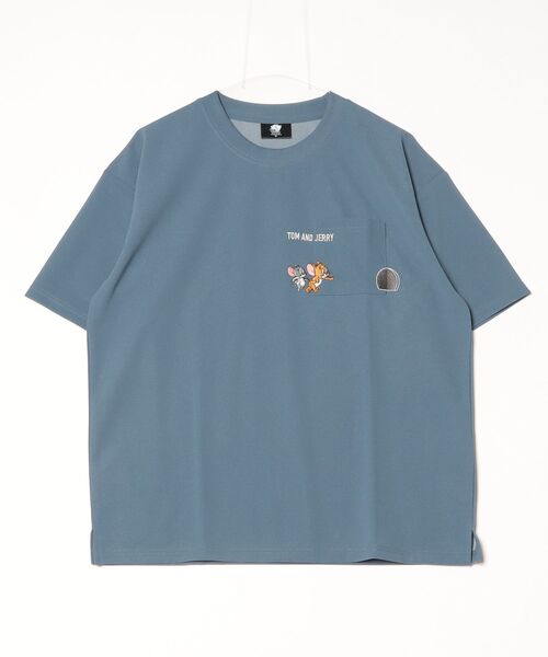 Tom&Jerry(トムアンドジェリー)の「【TOM & JERRY/トムとジェリー】アムンゼン胸ポケワンポイント刺繍半袖Tシャツ(UV/吸水速乾/接触冷感/対塩素加工)/ユニセックス(Tシャツ/カットソー・メンズ・スミクロ/ライトグレー/ホワイト/サックスブルー・LARGE/MEDIUM)」の7枚目の写真