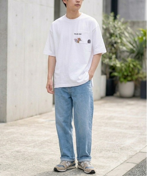 Tom&Jerry(トムアンドジェリー)の「【TOM & JERRY/トムとジェリー】アムンゼン胸ポケワンポイント刺繍半袖Tシャツ(UV/吸水速乾/接触冷感/対塩素加工)/ユニセックス(Tシャツ/カットソー・メンズ・スミクロ/ライトグレー/ホワイト/サックスブルー・LARGE/MEDIUM)」の14枚目の写真