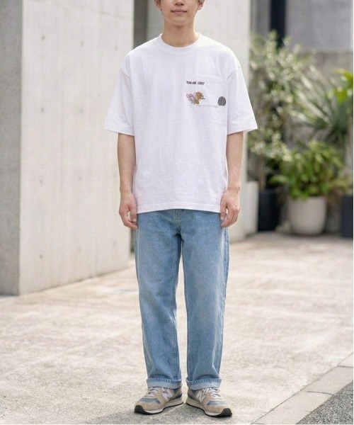 Tom&Jerry(トムアンドジェリー)の「【TOM & JERRY/トムとジェリー】アムンゼン胸ポケワンポイント刺繍半袖Tシャツ(UV/吸水速乾/接触冷感/対塩素加工)/ユニセックス(Tシャツ/カットソー・メンズ・スミクロ/ライトグレー/ホワイト/サックスブルー・LARGE/MEDIUM)」の13枚目の写真