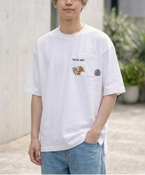 Tom&Jerry(トムアンドジェリー)の「【TOM & JERRY/トムとジェリー】アムンゼン胸ポケワンポイント刺繍半袖Tシャツ(UV/吸水速乾/接触冷感/対塩素加工)/ユニセックス(Tシャツ/カットソー・メンズ・スミクロ/ライトグレー/ホワイト/サックスブルー・LARGE/MEDIUM)」の10枚目の写真