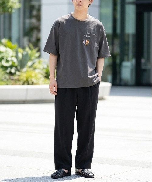 Tom&Jerry(トムアンドジェリー)の「【TOM & JERRY/トムとジェリー】アムンゼン胸ポケワンポイント刺繍半袖Tシャツ(UV/吸水速乾/接触冷感/対塩素加工)/ユニセックス(Tシャツ/カットソー・メンズ・スミクロ/ライトグレー/ホワイト/サックスブルー・LARGE/MEDIUM)」の17枚目の写真