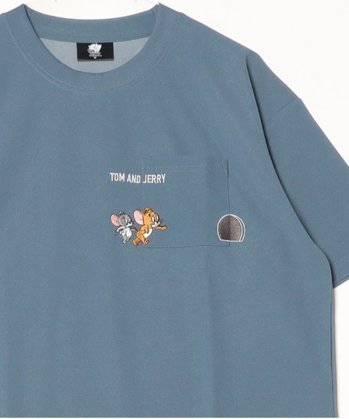 Tom&Jerry(トムアンドジェリー)の「【TOM & JERRY/トムとジェリー】アムンゼン胸ポケワンポイント刺繍半袖Tシャツ(UV/吸水速乾/接触冷感/対塩素加工)/ユニセックス(Tシャツ/カットソー・メンズ・スミクロ/ライトグレー/ホワイト/サックスブルー・LARGE/MEDIUM)」の8枚目の写真