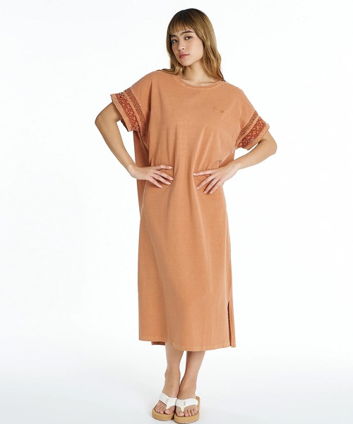 ROXY(ロキシー)の「ROXY/ロキシー ワンピース 半袖 レース HORIZON DRESS RDR262045(ワンピース・レディース・オレンジ/ベージュ/ブラック・L/M)」の3枚目の写真