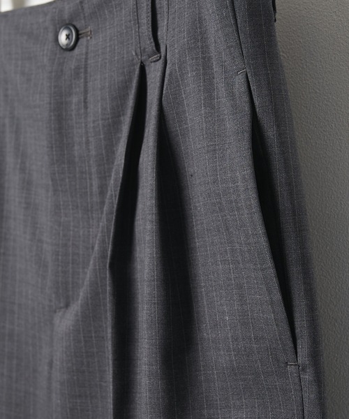 th products(ティーエイチプロダクト)の「【th products】別注QUINN / Wide Tailored Pants(スラックス・メンズ・グレー/ブラック・1/2)」の22枚目の写真